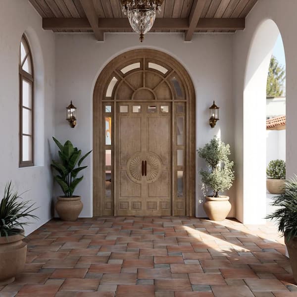 Benisa Marelle Cotto with Teja Taco 12 in. x 18 in. Porcelain Floor and Wall Tile (13.97 sq. ft. /Case)