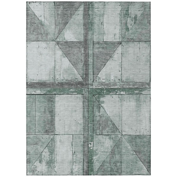 Chantille Machine Washable Indoor/Outdoor Abstract ACN1876 Sage 9 ft. x 12 ft. Accent Rug