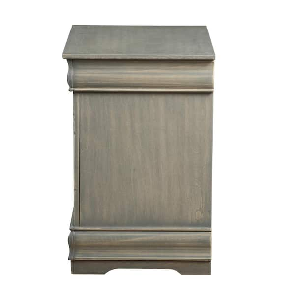 Acme Louis Philippe III Antique Gray Nightstand