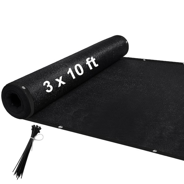Shatex 3 ft. x 10 ft. Privacy Fence Screen 90% Blockage Shade Temporary Fencing for Wall Gazebo Backyard Black (2-Pack)