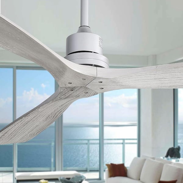 Sofucor 52 in. Indoor/Outdoor Silver Ceiling Fan Whit 6-Speed Long-Handled DC Remote Control