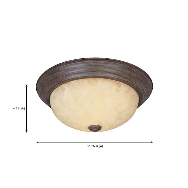 10-in W Mahogany Bronze Outdoor Flush Mount Light 10-in W Mahogany Bronze Outdoor Flush Mount Light