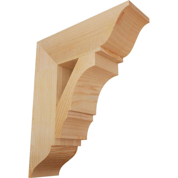 Ekena Millwork 6 in. x 24 in. x 20 in. Douglas Fir Balboa Traditional Rough Sawn Bracket