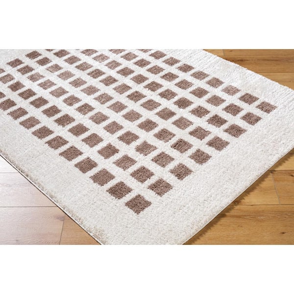Fossay Shag Brown 5 ft. x 7 ft. Modern Indoor Area Rug