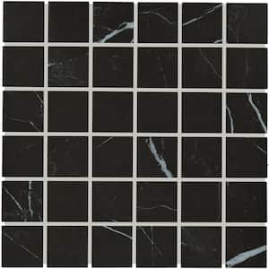 Restore Black Marble 12 in. x 12 in. Glazed Ceramic Mosaic Tile (10 sq. ft./Case)