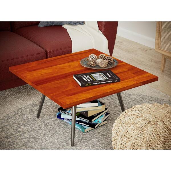 Interbuild 2.3 ft. L x 28 in. D, Karri Butcher Block Table Top Countertop in Clear with Square Edge