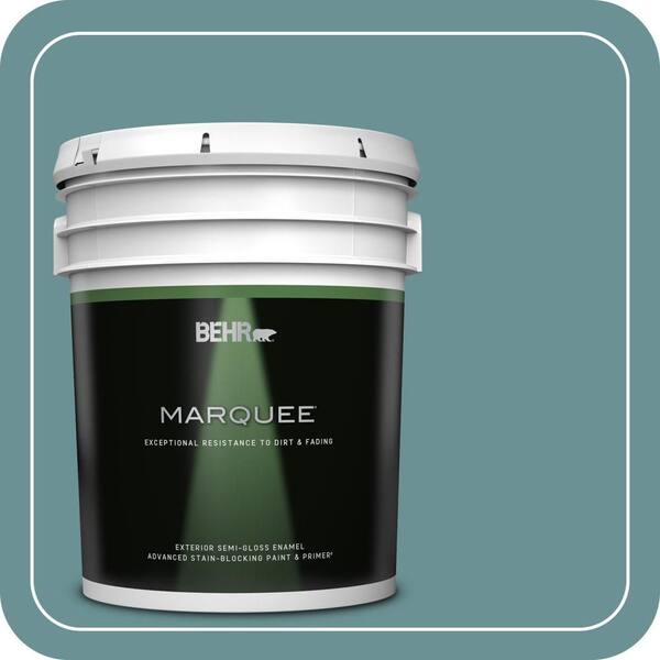 BEHR MARQUEE 5 gal. #T15-16 Blue Clay Semi-Gloss Enamel Exterior Paint & Primer