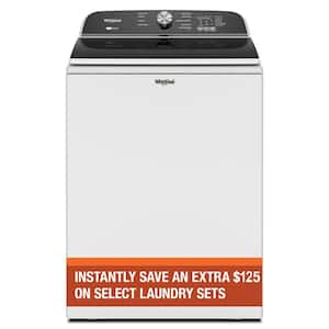 5.2- 5.3 cu.ft. Top Load Washer in White with Removable Agitator