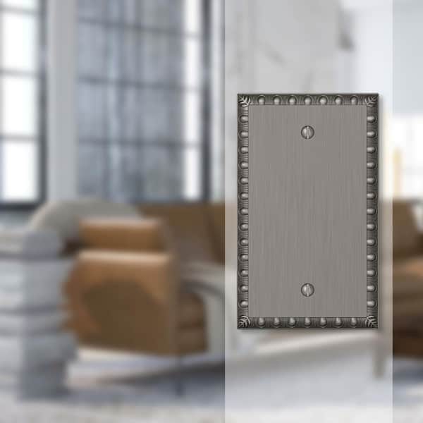 Antiquity 1 Gang Blank Metal Wall Plate - Antique Nickel
