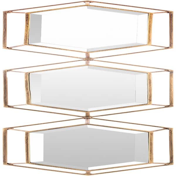 Livabliss Alpenglow 36 in. x 8 in. Gold Framed Decorative Mirror