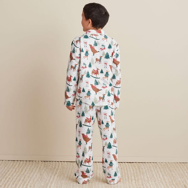 Company Cotton Family Flannel Sleep And Access Unisex 12 White Multi Pajama Set