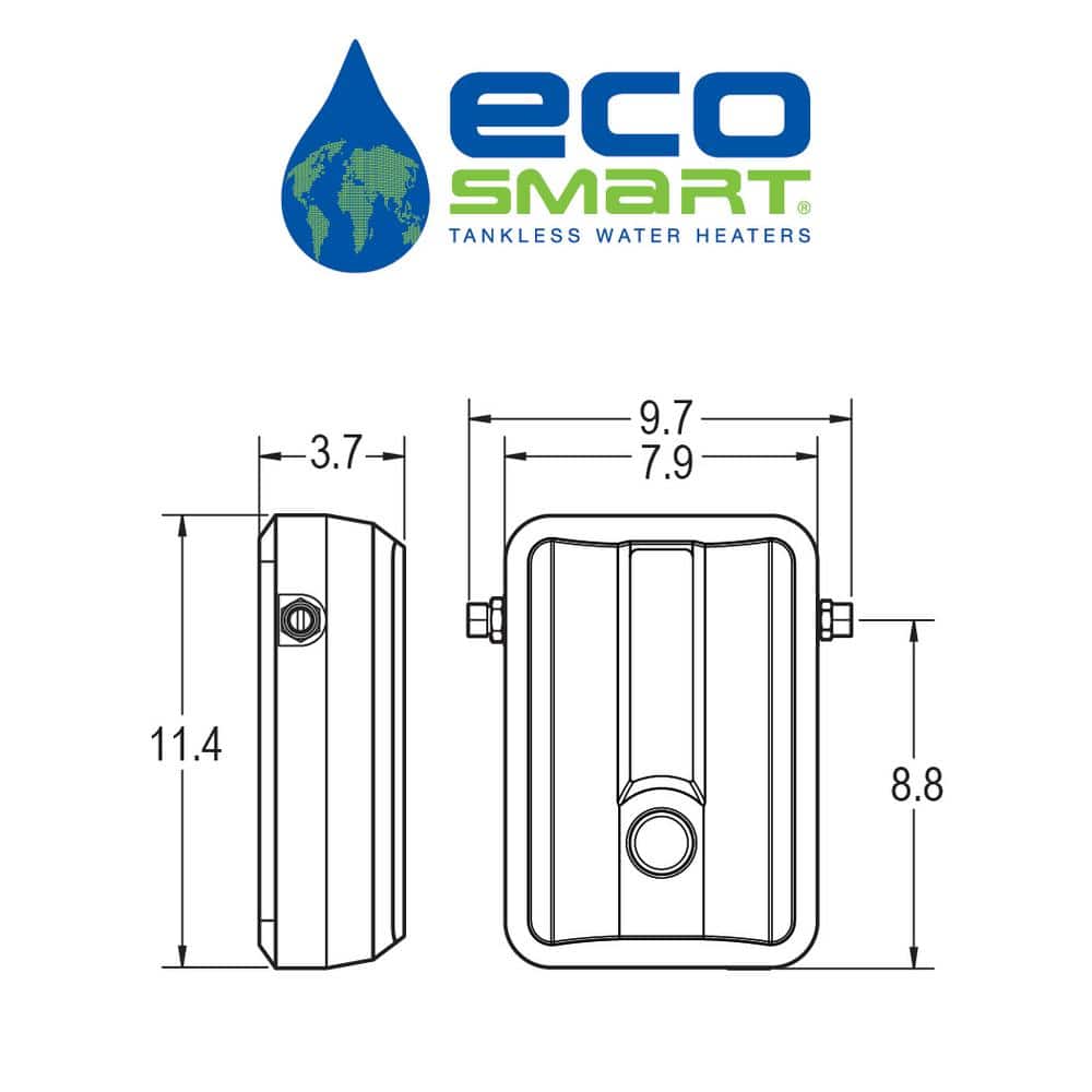 EcoSmart 240V 11 kW White Electric Tankless Water Heater
