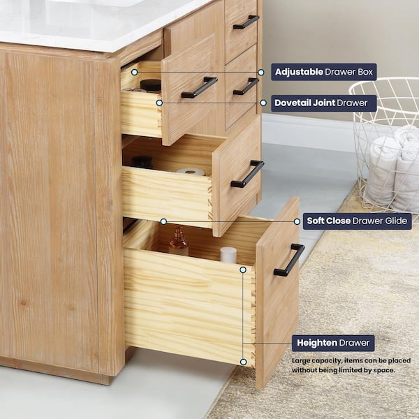 ROSWELL San 48 in.W x 22 in.D x 33.8 in.H Single Sink Bath Vanity