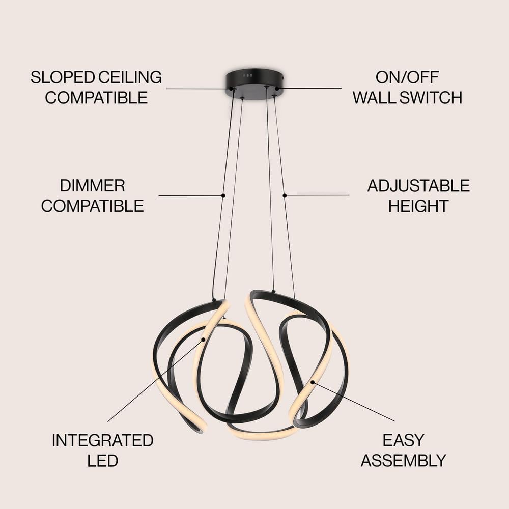 Euphoria 18.5" Black Aluminum LED Pendant Light