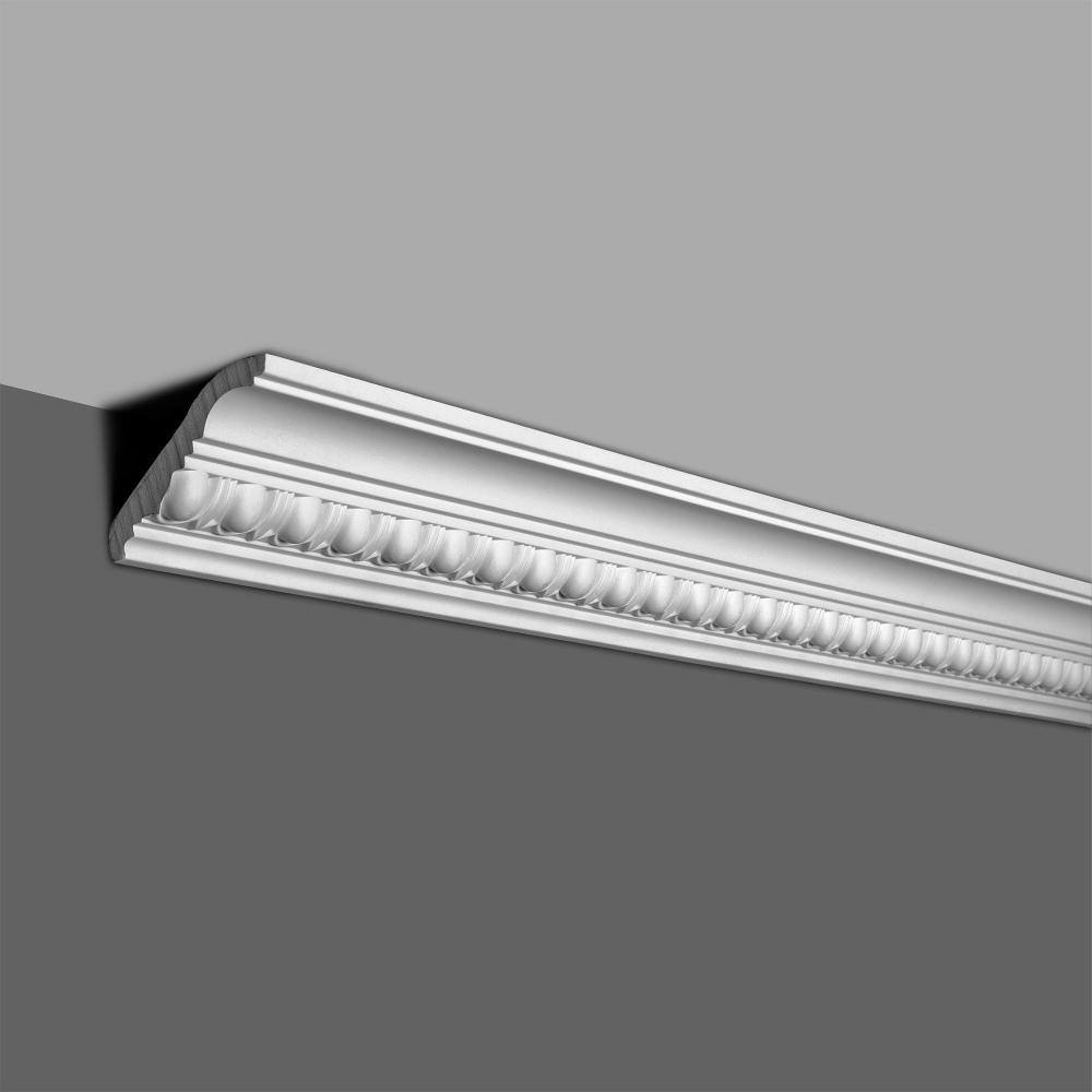 6-inch Primed Polyurethane Egg and Dart Crown Moulding Sample
