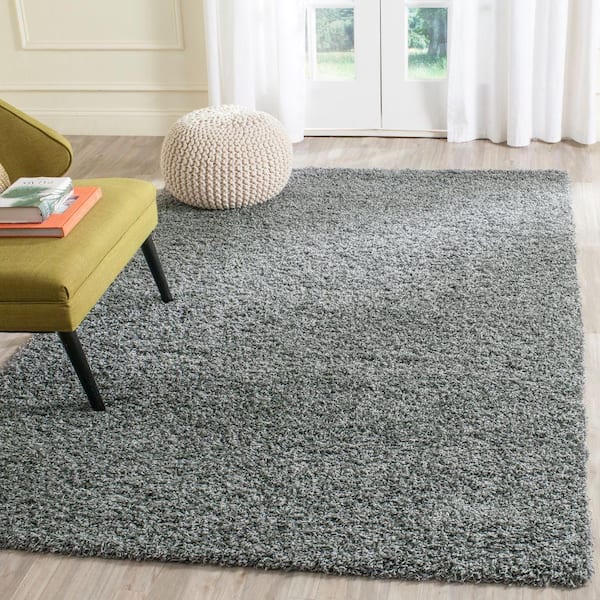 Laguna Shag Dark Gray Doormat 2 ft. x 4 ft. Solid Area Rug