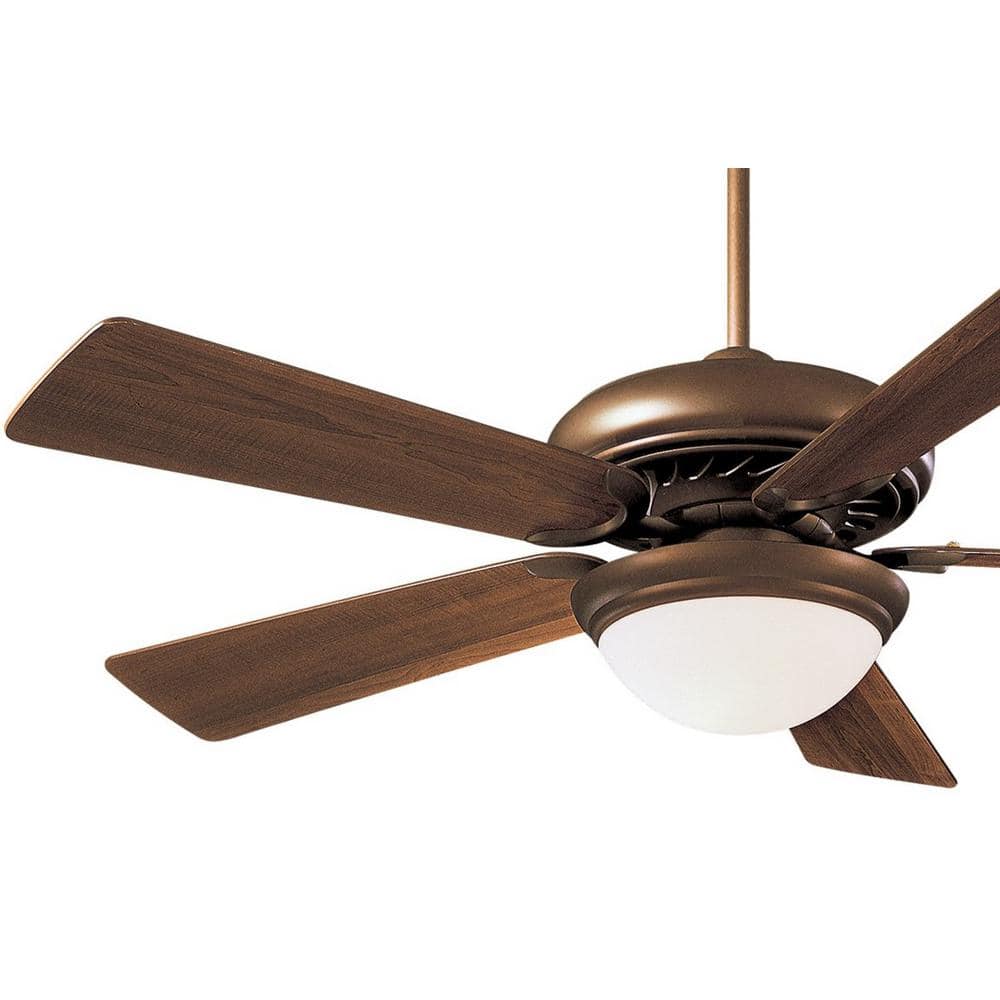 52" Oil Rubbed Bronze Ceiling Fan with Opal Glass Light and Remote