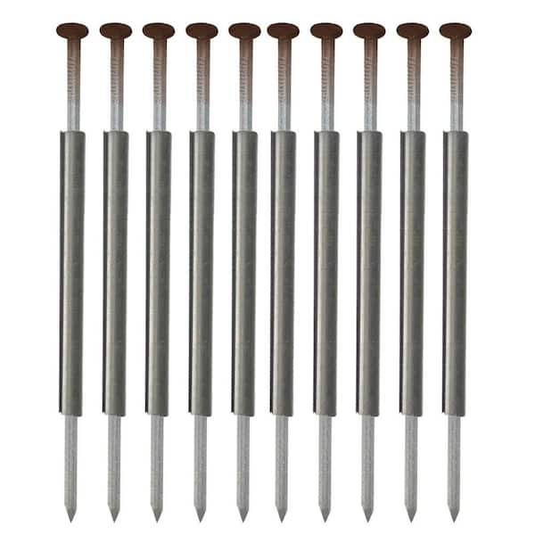 Gibraltar Building Products 4 in. Brown Steel K-Style Gutter Spike and Ferrule (10-Pack)