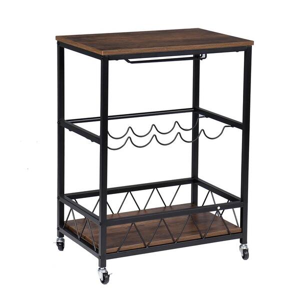 Great Choice Products Silver Delilah Bar Cart, 2 Tier Mobile Mini Bar,  Kitchen Serving Cart And Coffee Station With Storage For Wine And Glasses,  M…