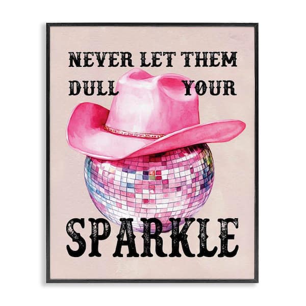 Stupell Industries Don't Dull Your Sparkle by Lettered and Lined Black Framed Typography Giclee Art Print 14 in. x 11 in.