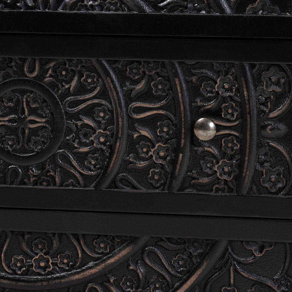 Yelena Traditional Black Wood 3-Drawer Storage Cabinet