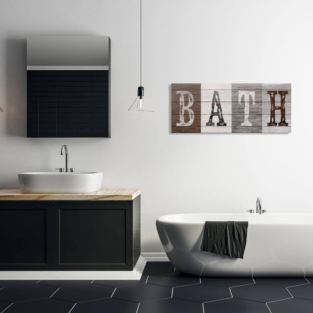 Rustic Bath Letters by Susan Arnot Unframed Typography Graphic Art Print 17 in. x 40 in. price history on PriceWatchPro