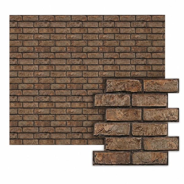 3D Peel and Stick Brick Wall Panels, Matte Brick PVC Wallpaper, 10-Piece Indoor Accent Tiles 11.8 in. x 11.8 in.