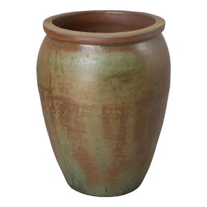 22 in. x 29 in. H Sage Green Wash Ceramic Round Pot LG