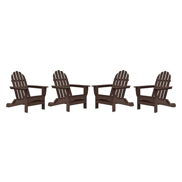 DUROGREEN Icon Chocolate Recycled Plastic Adirondack Chair (4-Pack)