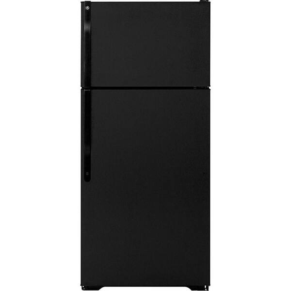 GE 28 in. W 16.5 cu. ft. Top Freezer Refrigerator in Black