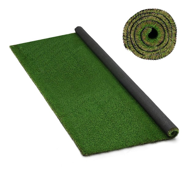 FUFU&GAGA 6.9 ft. x 9.8 ft. Indoor Green Artificial Grass Sod Rug, Outdoor Green Turf Thick Lawn Pet Turf, Grass Height ( 1 in.)