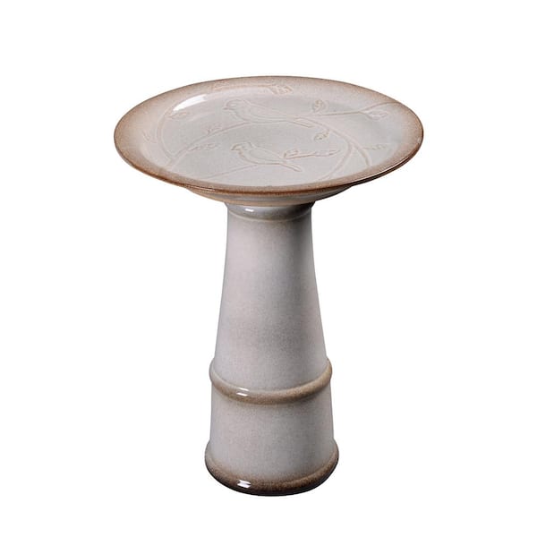 Manor Brook Odani Ivory Ceramic Birdbath