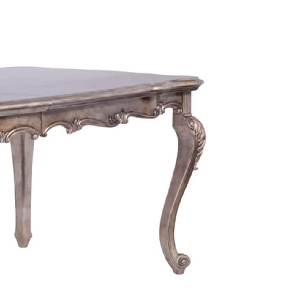 Antique Platinum 44" Extendable Wood Dining Table