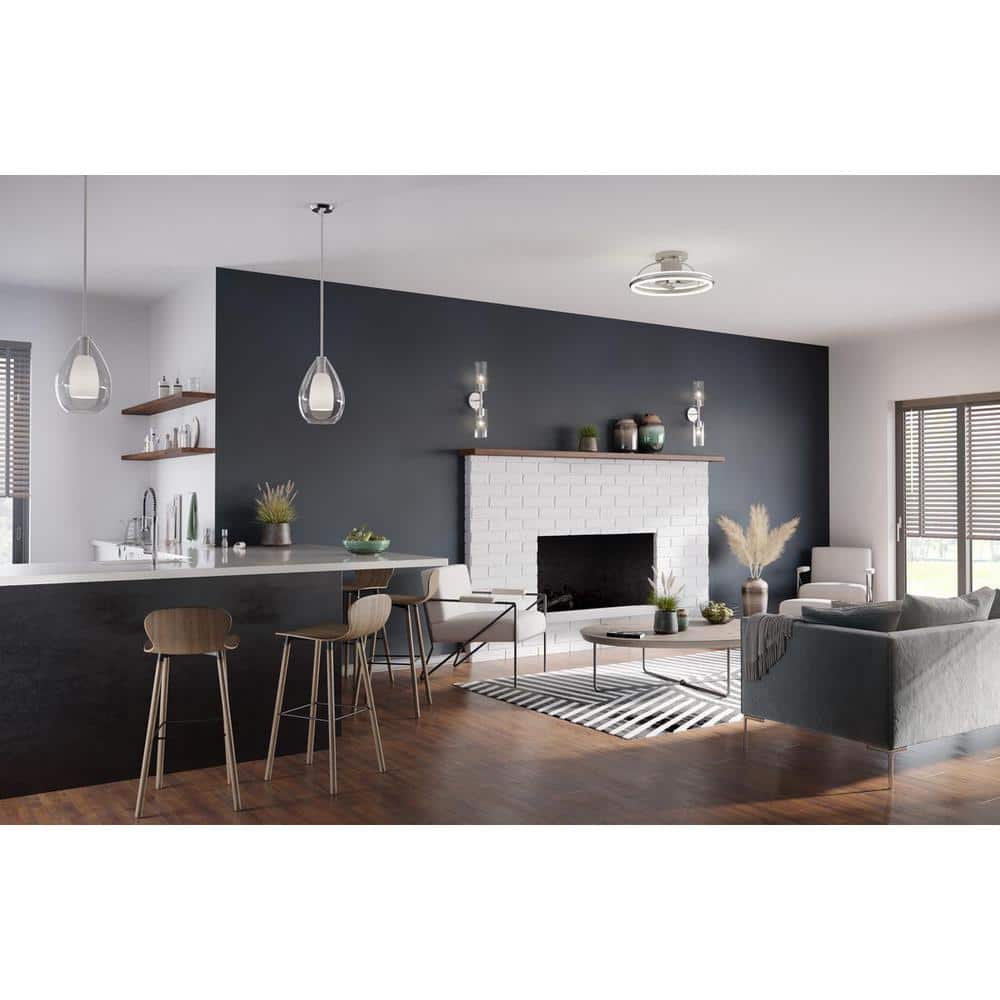Carillon Brushed Nickel Glass Bell Pendant Light