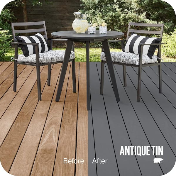 5 gal. #PPU18-03 Antique Tin Solid Color Waterproofing Exterior Wood Stain
