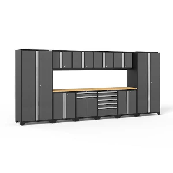 NewAge Products Pro Series 12-Piece 18-Gauge Steel Garage Storage System in Charcoal Gray (184 in. W x 85 in. H x 24 in. D)