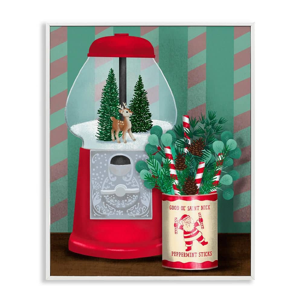 Vintage Christmas Gumball Machine by Jilly Jack Designs 1 Piece White Framed Giclee Religious Art Print 30 in. x 24 in. price history on PriceWatchPro