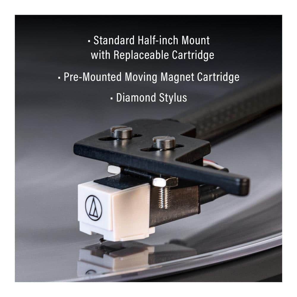 Walnut 2-Speed Belt-Drive Turntable with 120W Speakers