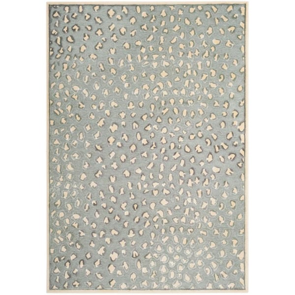 Paradise Cream/Spruce 4 ft. x 6 ft. Border Area Rug