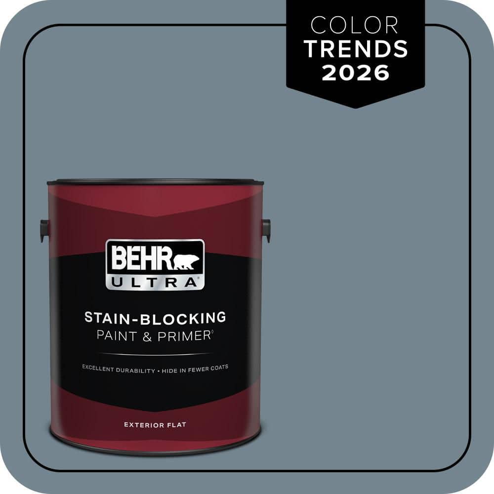BEHR ULTRA 1 gal. #N480-5 Adirondack Blue Flat Exterior Paint