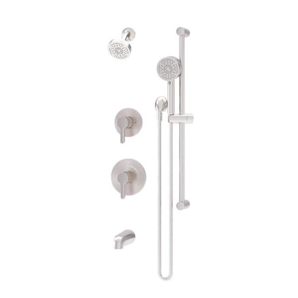 Solarity HydroMersion Double Handle Tub and Shower Trim Kit with Hand Spray (Valve Not Included)