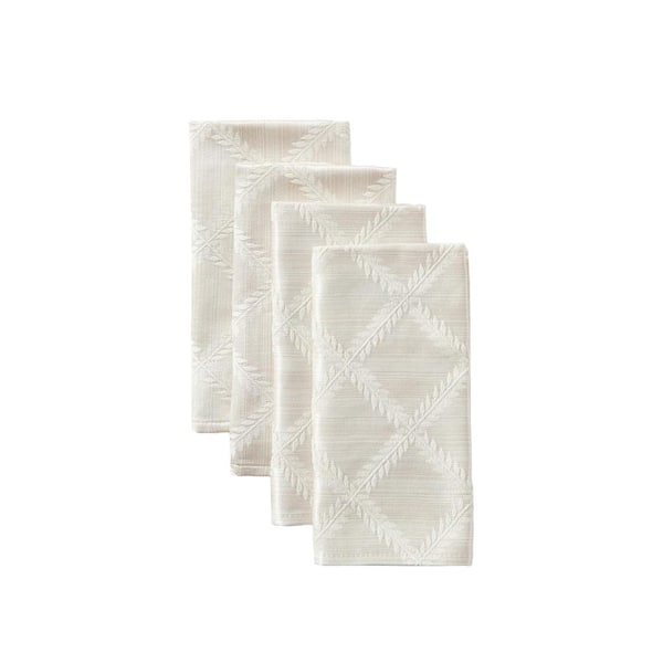Lenox Laurel Leaf Napkins, Set of 4, Platinum - 19"W x 19"L