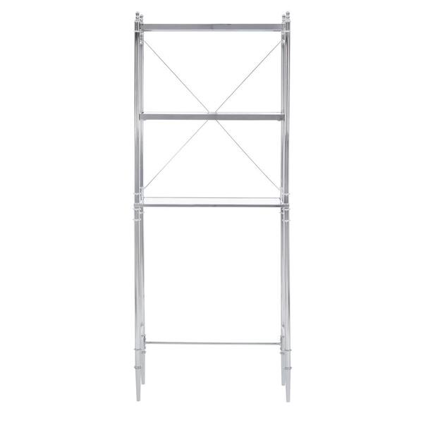 Linon Home Decor Paramount 25 75 In W X 66 H 11 D Chrome Silver Over The Toilet Storage Space Saver Thd03602 - Home Goods Bathroom Decorations Philippines Linon Home Decor Paramount 25 75 In W X 66 H 11 D Chrome Silver Over The Toilet Storage Space Saver Thd03602 - Home Goods Bathroom Decorations Philippines