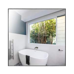 30 in. W x 30 in. H Modern Medium Square Aluminum Framed Wall Mounted Bathroom Vanity Mirror in Black