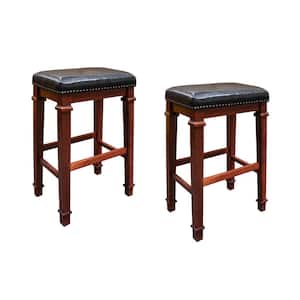 Florida Faux Leather Cherry Bar Stools (Set of 2)
