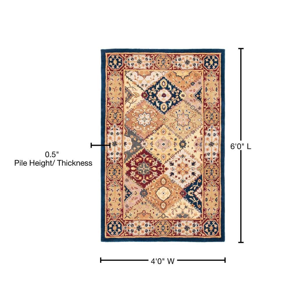 Heritage Multi/Red Hand-Tufted Wool 4' x 6' Area Rug