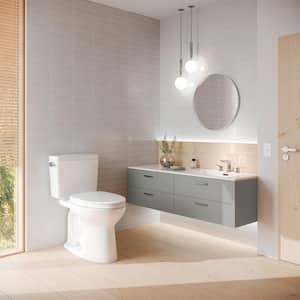 Drake Modern 2-Piece 1.28 GPF Single Flush Elongated ADA Comfort Height Toilet 10in Rough-In Cotton White, Seat Included