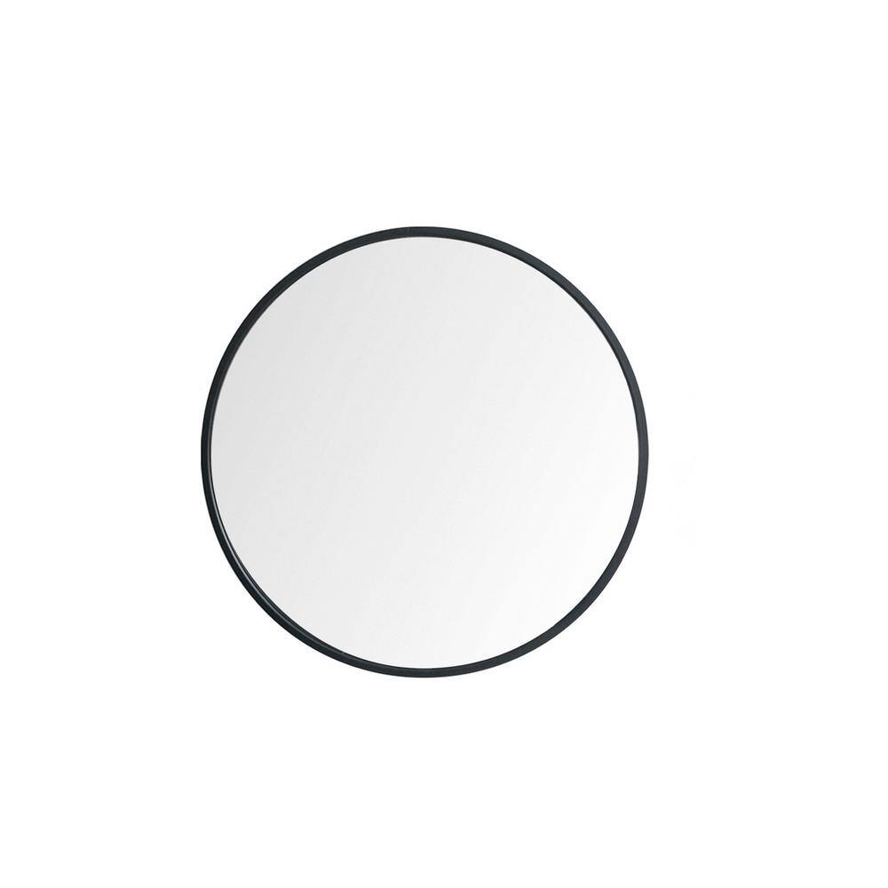 24 in. W x 24 in. H Aluminum Round Circular Framed for Wall Decorative Bathroom Vanity Mirror in Black price history on PriceWatchPro