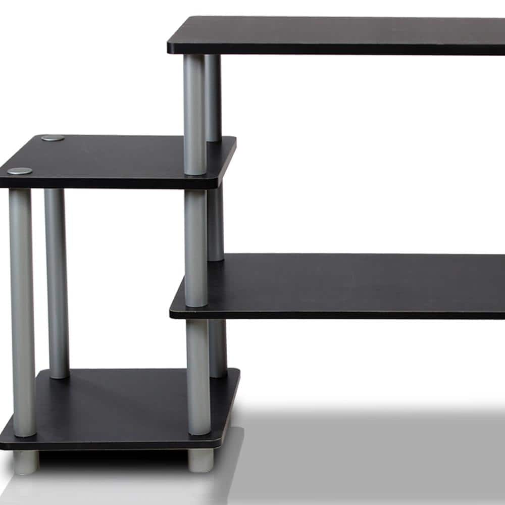 Sleek 41.5" Black & Gray PVC Composite Media Stand