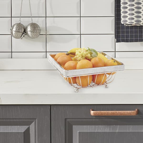 KITCHEN DETAILS Fruit Basket in Pave Diamond Design Chrome 